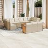 vidaXL Set sof&aacute;s de jard&iacute;n 14 pzas con cojines rat&aacute;n sint&eacute;tico beige