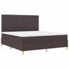 vidaXL Cama Box Spring LED con colch&oacute;n Marr&oacute;n Oscuro 180 x 200 cm tela