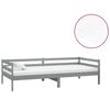 vidaXL Sof&aacute; cama con colch&oacute;n madera de pino maciza gris 90x200 cm