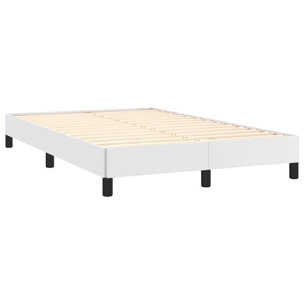vidaXL Estructura de cama sin colch&oacute;n cuero sint&eacute;tico blanco 120x200cm