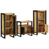 vidaXL Juego de muebles de ba&ntilde;o 3 pcs Marr&oacute;n Madera de mango maciza