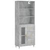 vidaXL Aparador alto madera contrachapada gris hormig&oacute;n 69,5x34x180 cm