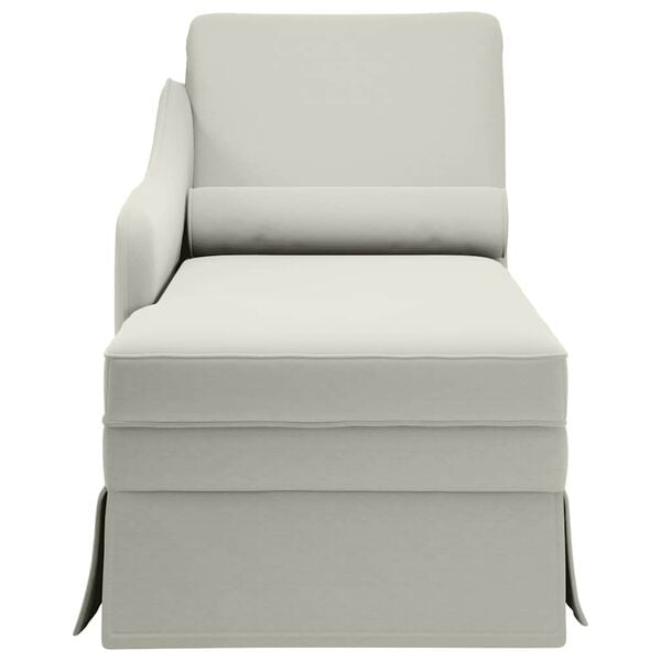 vidaXL Chaise longue respaldo reposabrazos derecho terciopelo crema