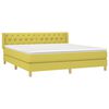 vidaXL Cama box spring con colch&oacute;n tela verde 160x200 cm