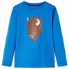 Camiseta infantil de manga larga azul cobalto 140