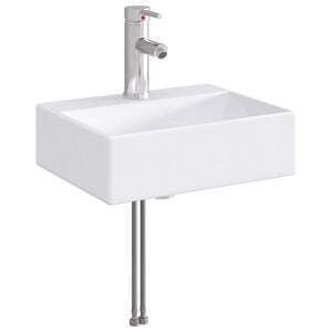 vidaXL Lavabo de ba&ntilde;o con grifo y desag&uuml;e Cromado 39 x 30,5 x 12,5 cm