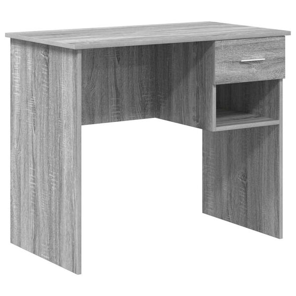 vidaXL Escritorio Gris sonoma 90 x 49.5 x 75 cm Madera contrachapada