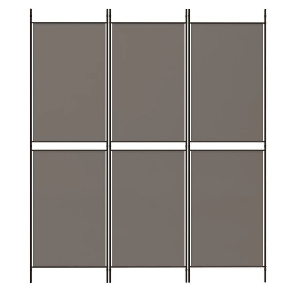 vidaXL Biombo divisor de 3 paneles de tela gris antracita 150x220 cm