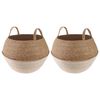 vidaXL Maceta con asas 2 uds. Blanco &Oslash; 45 x 36 cm 100% Hierba marina