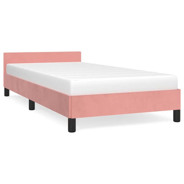 vidaXL Cama con cabecero sin colch&oacute;n terciopelo rosa 80x200 cm