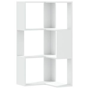 vidaXL Estanter&iacute;a de esquina 3 niveles madera blanco 50x50x102 cm