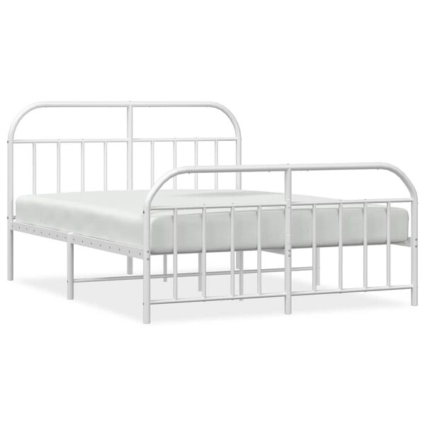 vidaXL Estructura cama sin colchón con estribo metal blanco 150x200 cm
