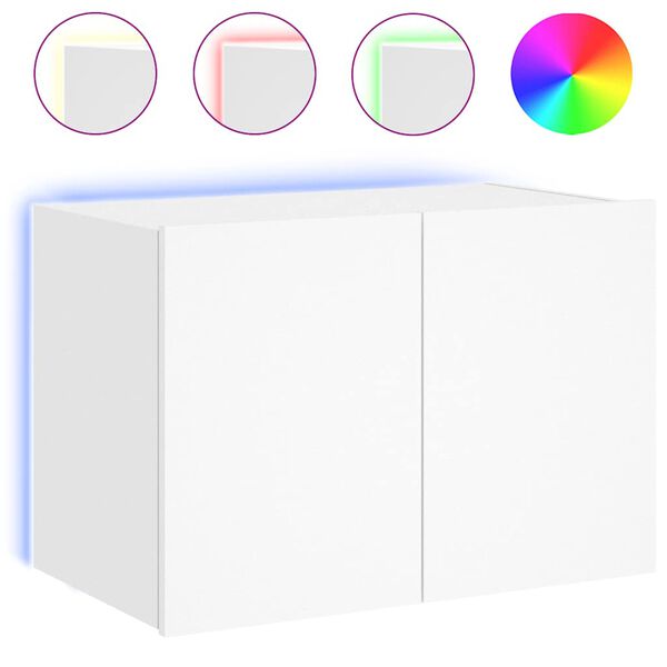 vidaXL Mueble de TV de pared con luces LED blanco 60x35x41 cm