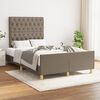 vidaXL Estructura de cama sin colch&oacute;n tela gris taupe 120x190 cm