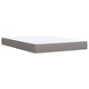 vidaXL Cama box spring con colch&oacute;n tela gris taupe 140x190 cm