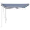 vidaXL Toldo manual retráctil con postes azul y blanco 6x3 m