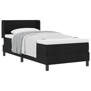 vidaXL Cama tipo Box Spring con cabecera Manual Negro 200 x 80 cm tela