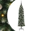 vidaXL &Aacute;rbol Navide&ntilde;o Artificial Delgado Verde y blanco 180 cm