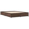 vidaXL Estructura cama madera ingenier&iacute;a metal marr&oacute;n roble 120x190 cm