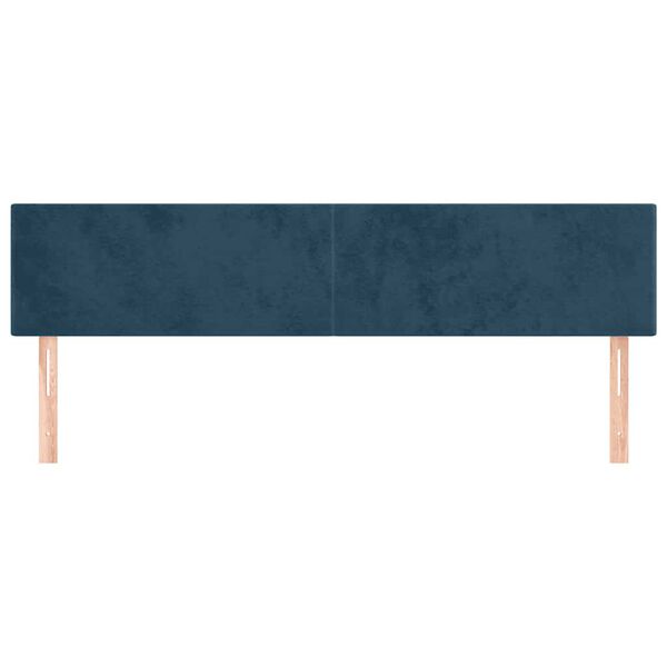 vidaXL Cabeceros 2 unidades de terciopelo azul oscuro 100x5x78/88 cm