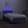 vidaXL Cama box spring colch&oacute;n y luces LED tela gris oscuro 100x200 cm