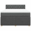 vidaXL Cama box spring con colch&oacute;n tela gris oscuro 140x200 cm