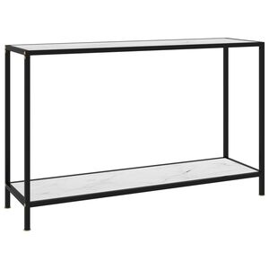 vidaXL Mesa de consola blanco vidrio templado 120x35x75 cm