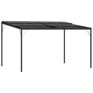 vidaXL Cenador con tejado aluminio y acero gris antracita 4x3x2,5 m
