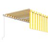 vidaXL Toldo retr&aacute;ctil manual con persiana amarillo y blanco 5x3 m