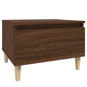 vidaXL Mesa auxiliar madera contrachapada roble marr&oacute;n 50x46x35 cm