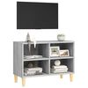 vidaXL Mueble de TV con patas madera maciza gris Sonoma 69,5x30x50 cm