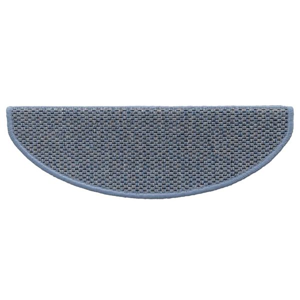 vidaXL Alfombrilla autoadhesiva escalera sisal 15 uds azul 65x21x4 cm