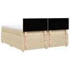 vidaXL Cama box spring con colch&oacute;n tela color crema 200x200 cm