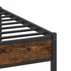 vidaXL Estructura de cama sin colch&oacute;n metal roble ahumado 193x201 cm