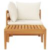 vidaXL Set muebles de jard&iacute;n 2 pzas cojines crema madera de acacia