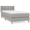 vidaXL Cama box spring con colch&oacute;n tela gris claro 90x200 cm