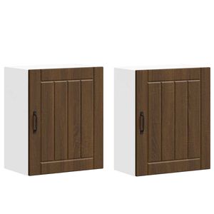 vidaXL Armarios de pared para cocina, 2 unidades, Lucca, madera de roble marr&oacute;n