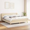 vidaXL Cama box spring con colch&oacute;n tela color crema 160x200 cm