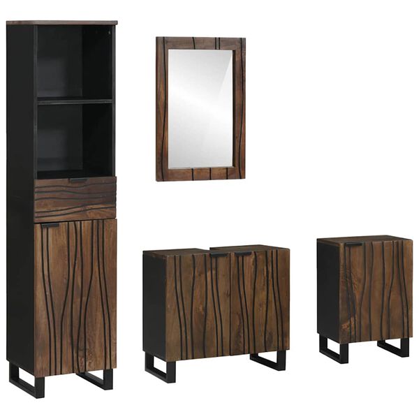 vidaXL Juego de muebles de baño con cajón 4 pcs Madera de ingeniería