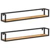 vidaXL Estantes de pared 2 unidades 120 cm madera maciza acacia