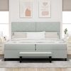 vidaXL Cama tipo Box Spring Gris Claro 200 x 200 cm Terciopelo