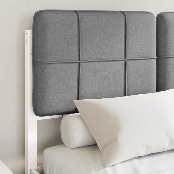 vidaXL Estructura de Cama con Cabecera Tapizada Gris Claro