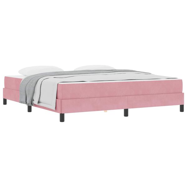 vidaXL Cama tipo Box Spring con colch&oacute;n Rosa 180 x 220 cm tela