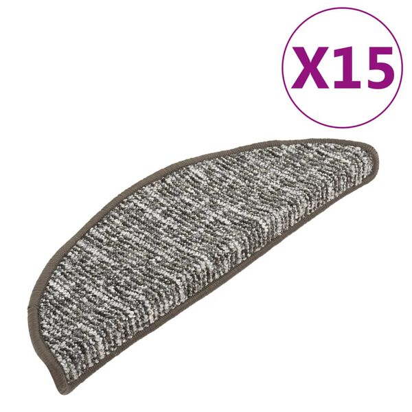 vidaXL Alfombras de peldaños de escalera 15 uds antracita 56x20 cm