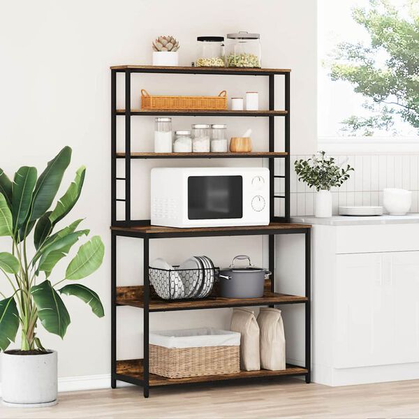 vidaXL Estante de cocina Roble ahumado 100 x 40 x 168 cm