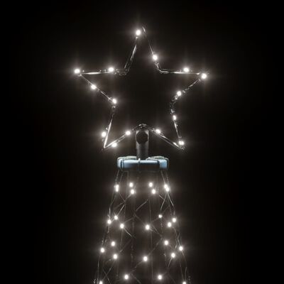 vidaXL Árbol de Navidad con poste de metal 500 LEDs blanco frío 3 m