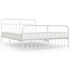 vidaXL Estructura cama sin colch&oacute;n con estribo metal blanco 160x200 cm