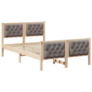 vidaXL Estructura de cama Taup&eacute; 120 x 200 cm Madera de pino macizo