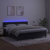 vidaXL Cama box spring colch&oacute;n y LED terciopelo negro 160x200 cm