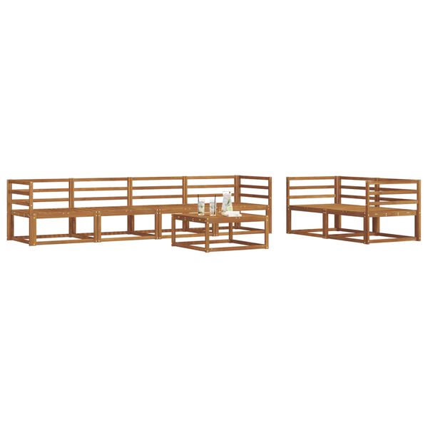 vidaXL Conjunto de sof&aacute;s de exterior 7 pcs Natural